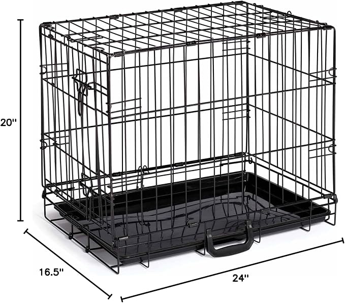 Prevue Pet Products Home On-The-Go Single Door Dog Crate - XS, Black | Extra Small Collapsible Dog Cage for Travel, Indoor and Outdoor Use, Foldable Kennel Design, Deep Plastic Pan