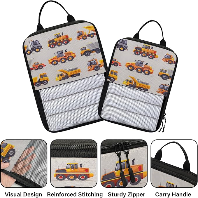 Car Compression Packing Cubes Truck 6 Set Travel Packing Cubes for Suitcases Lightweight Expandable Organizers