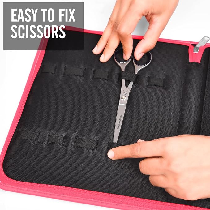 Case Holds 10 Grooming or Beauty Shears (PINK)