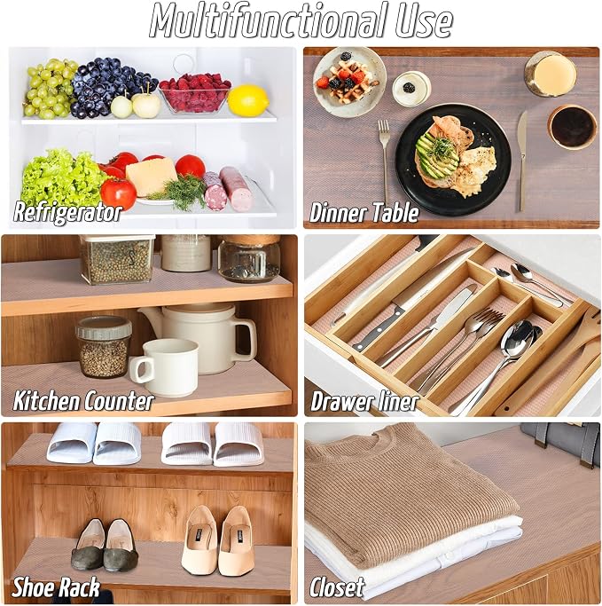 Anoak Shelf Liner, 12 Inches x 30(360.1 Inch) FT Non-Slip Cabinet Liner, Diamond Pattern Clear
