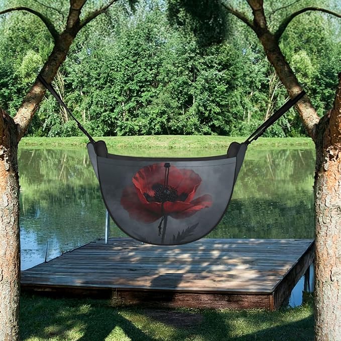 Dark Red Poppy Car Seat Organizer-Backseat Storage Bag for Travel | Waterproof Durable. Holds Snacks Gear Essentials. Fits Most Cars.