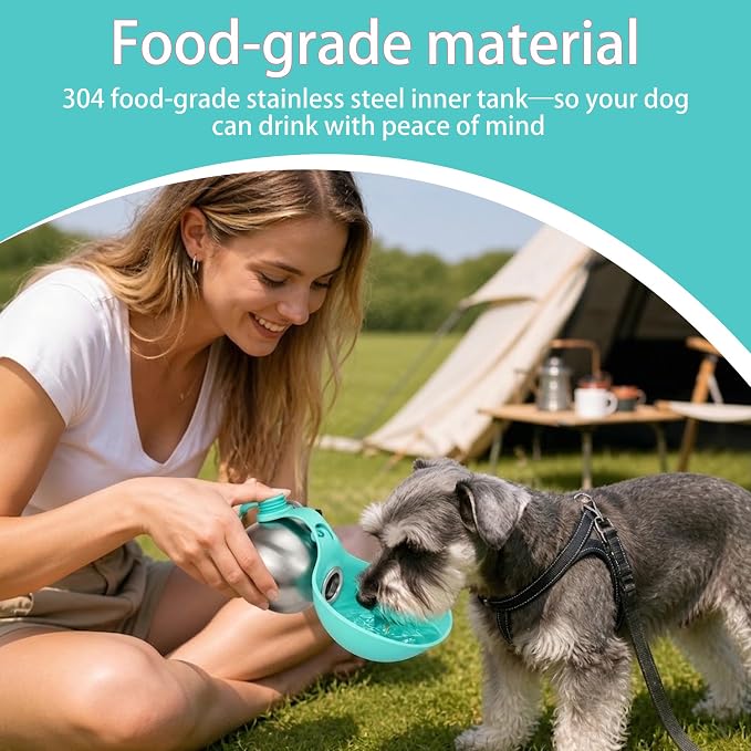 Portable Pet Water Bottle & Collapsible Dog Bowls, Spill Proof Water Dispenser, Cat Food Container & Dog Treat Holder, Small Size Pet Supplies Travel Accessories for Puppy Walking & Gifts