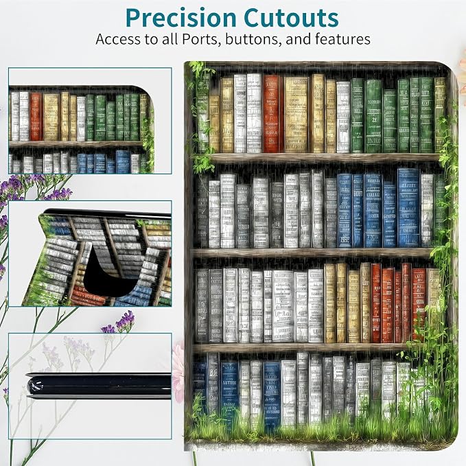 Case for Samsung Galaxy Tab S11 Ultra 2025 14.6" SM-X930/X936, 360 Degree Rotating Stand with Multi-Angle Vertical & Horizontal Viewing Shockproof Shell for Women Men, Green Books