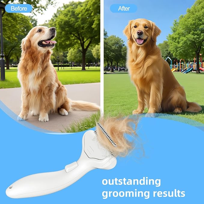 Undercoat Rake for Dogs & Cats, Deshedding Brush for Long haired Pets,Cat Brush for Shedding with Release Button,Best Dematting Comb&Deshedding Tool for Grooming