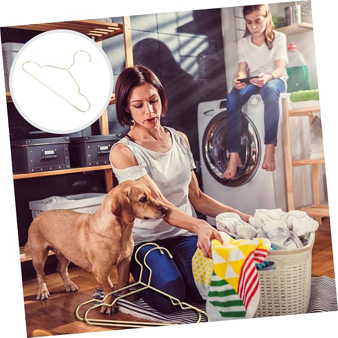 VICASKY 3Pcs Iron Dog Clothes Hangers Compact Pet Apparel Storage for Home Lightweight Pet Garment Organizers Present for Owners
