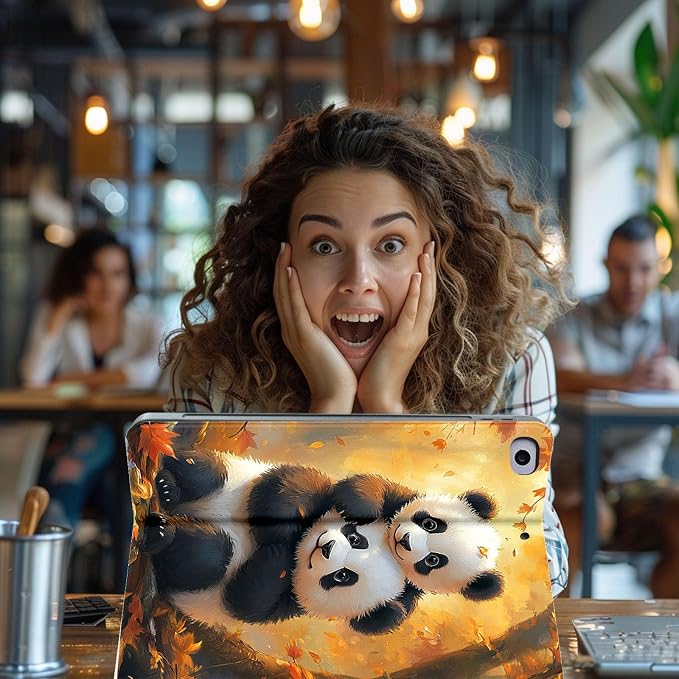 for Microsoft Surface Pro 8-13" 2021 Tablet Case,Auto Wake/Sleep,Adjustable Stand Protective Cover - Cute Panda