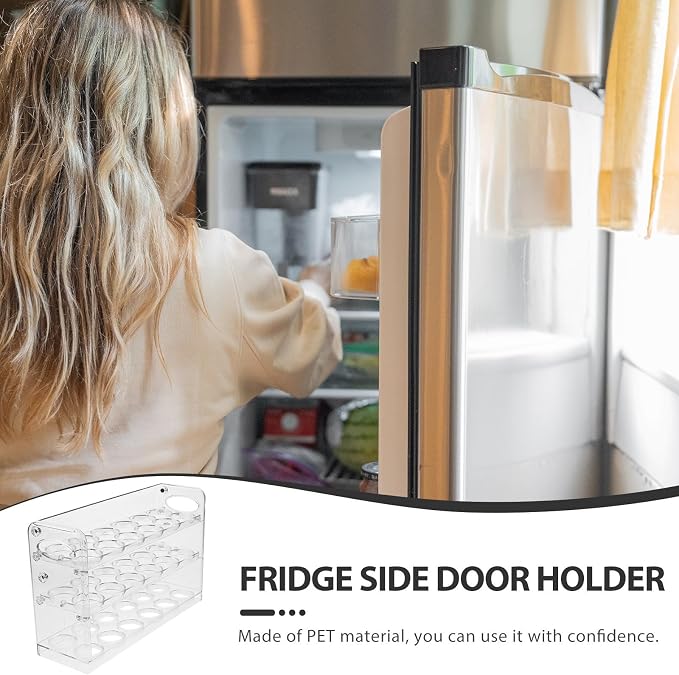 Refrigerator Side Door Egg Storage Box Pet Vertical Organizer Tray | Partition Design, Deepened Widened Grooves, Stable Bottom, Large Capacity, for Kitchens and Egg Placement