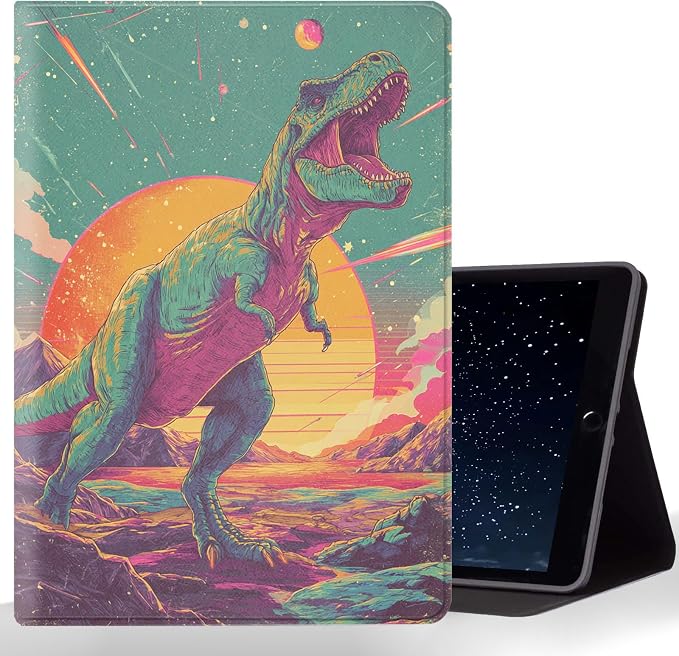 Tablet Case for iPad Air 13" M3/M2,iPad Pro 12.9" 6th/5th/4th/3rd Generation,Shockproof Protective Cover with Stand,Auto Wake/Sleep,Dinosaur Space