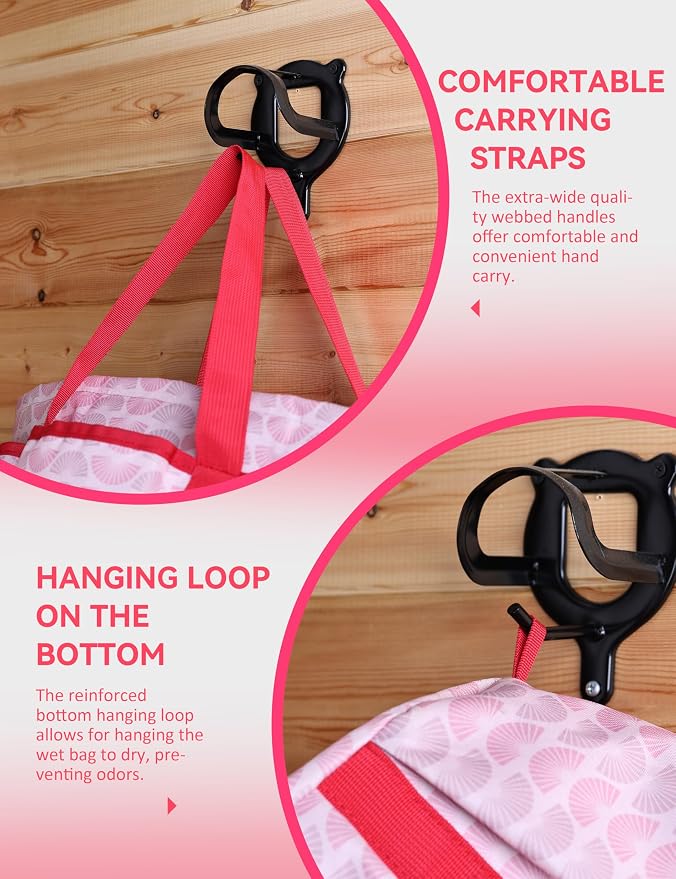 Horse Grooming Tote Bag, Waterproof Grooming Organizer with Multiple Pockets for Brushes & Tools, Stable & Show Use Pink