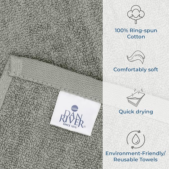 DAN RIVER Dog Towel - Pack of 1, 100% Cotton, 20x40, Ultra Soft 450 GSM, Super Absorbent & Quick Drying Towel for Dogs, Cats, and Other Pets, High Rise.