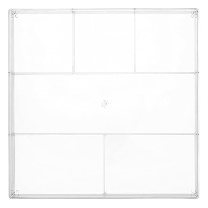 Whitmor Clear 6-Section Drawer Organizer | For Makeup & Accessories | Sturdy Resin | 11.9 x 11.9 x 1.7 Inches | Pack of 6