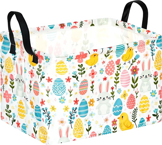 Gift Toy Storage Basket for Girls and Boys, Storage Organizer for Nursery Hamper Home Bedroom Laundry Hamper Shelf Easter Baskets