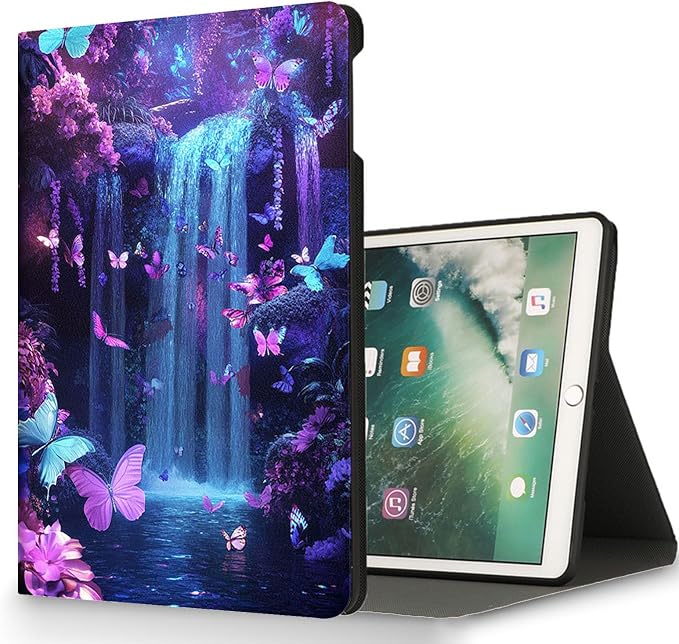 for Microsoft Surface Pro 7 Plus,Surface Pro 7/6/5/4 12.3" Tablet Case,Auto Wake/Sleep,Adjustable Stand Protective Cover - Dream Butterfly Waterfall