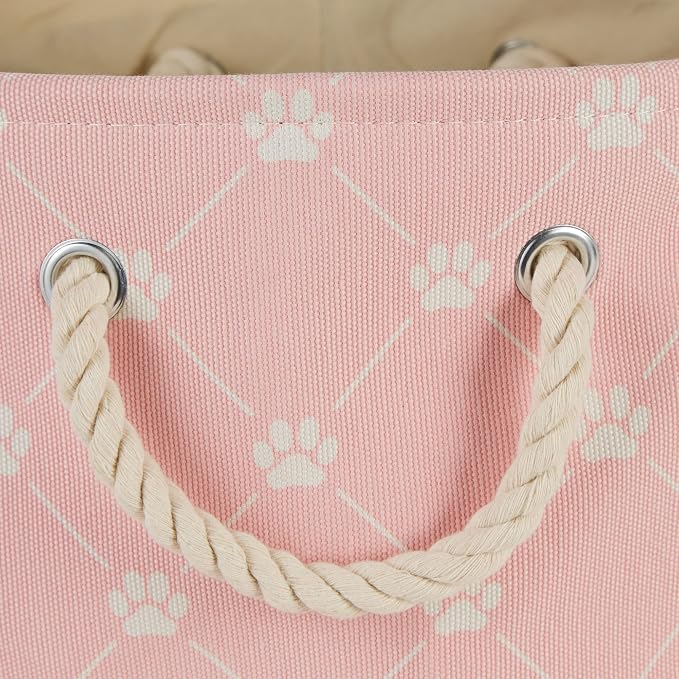 Bone Dry Pet Storage Paw and Bone, Trellis Collection, Medium Rectangle, 16x10x12, Pink
