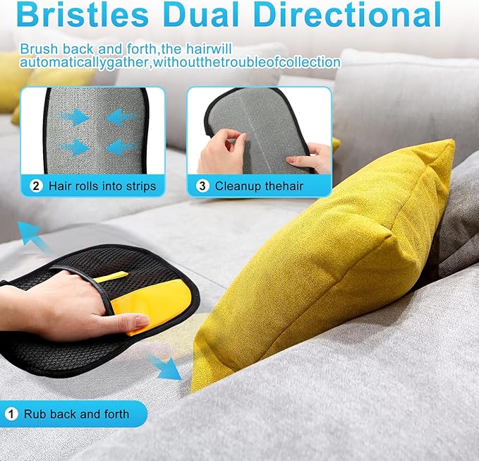 14 Pcs Pet Hair Remover Tool Set Including 2 Removal Gloves and 12 Laundry Catchers Reusable Pet Hair Remover for Furniture Car Couch Clothe Bedding