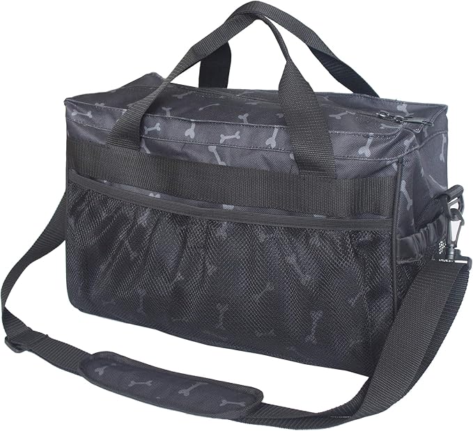 MYDAYS Dog Travel Bag, Pet Luggage Suitcase Weekend Tote Carrier with Collapsible Bowl, Pet Luggage Suitcase Weekend Tote Carrier with Collapsible Bowl (Black)
