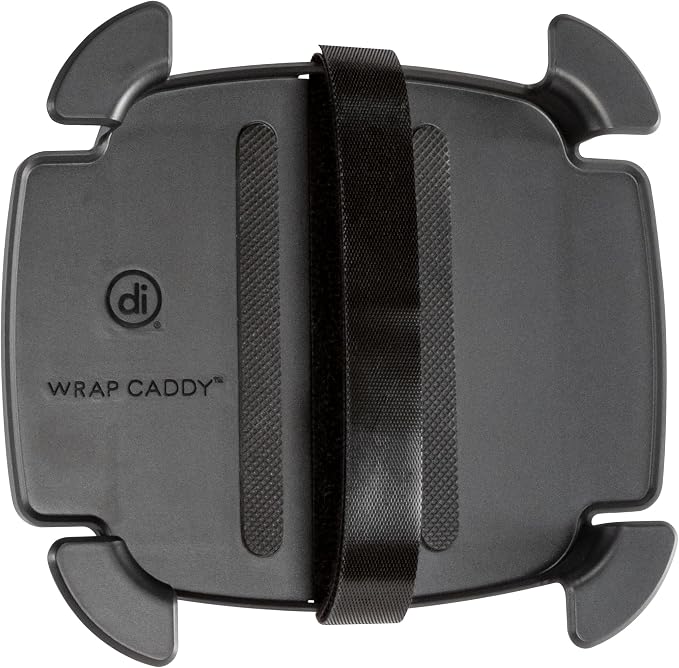 Wrap Caddy Streaming Device Organizer | Streaming device and cable organizer, adjustable strap, cable management tabs, mounts behind TV, reduces clutter