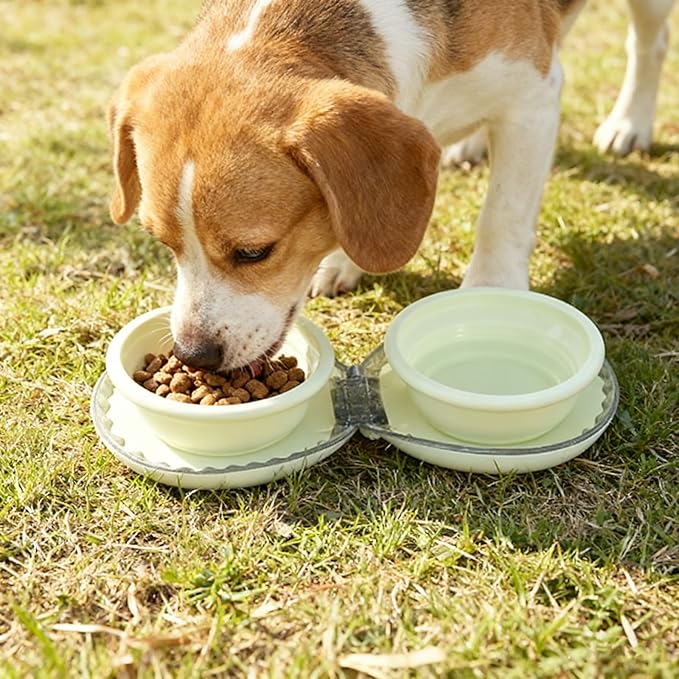 Zegcohjave Collapsible Dog Bowls,Travel Dog Bowl, Dog Water Bowl,Cat Bowl,Portable Pet Bowl, Suitable for Travel, Camping, and Hiking(Light Yellow)
