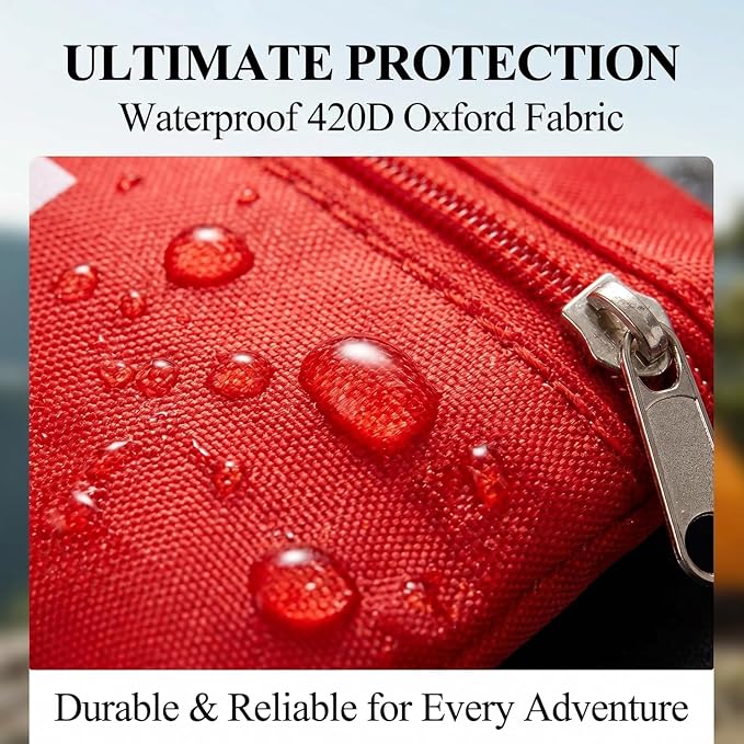 6 Pack Empty First Aid Kit Bag, Small First Aid Pouch Bulk, Water Resistant Travel Medical Organizer, Mini Emergency Supply Storage for Home, Car, Office, Camping, Outdoors (Red, 11x16cm, Bag Only)