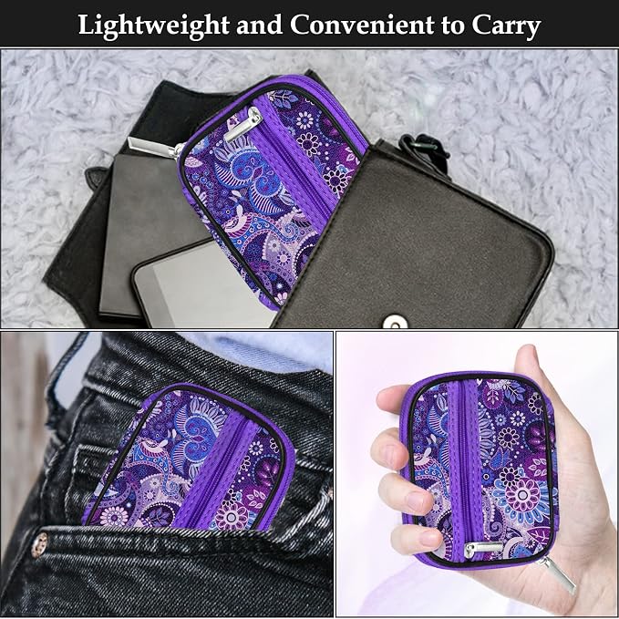 Serfeymi Weekly Travel Pill Organizer Case for Purse with Removable 7 Day Box, Fashionable Pill Container for Medicine, Vitamin, Supplement - Purple 01