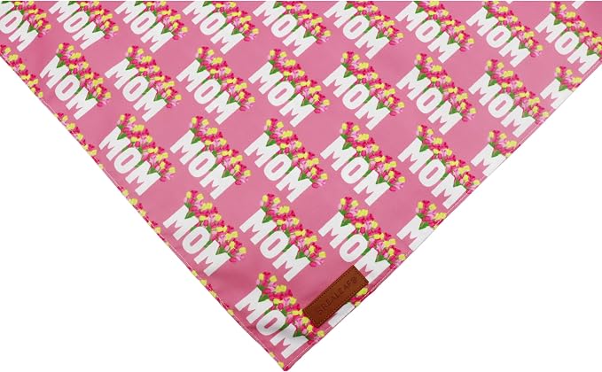 Realeaf Mothers Day Dog Bandanas 2 Pack, Reversible I Love My Mom Pet Scarf for Boy and Girl, Premium Durable Fabric, Valentines Day Bandana for Medium Large Dogs (Large)