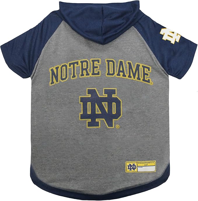 Pets First NCAA Notre Dame Fighting Irish Hoodie for Dogs & Cats | NCAA Basketball Licensed Dog Hoody Shirt, Small | Sports Hoody T-Shirt for Pets | Licensed Sporty Dog Shirt