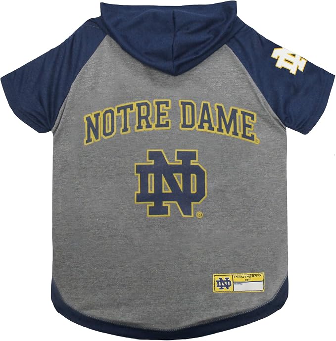 Pets First NCAA Notre Dame Fighting Irish Hoodie for Dogs & Cats | NCAA Football Licensed Dog Hoody Shirt, X-Small | Sports Hoody T-Shirt for Pets | Licensed Sporty Dog Shirt (ND-4006-XS)