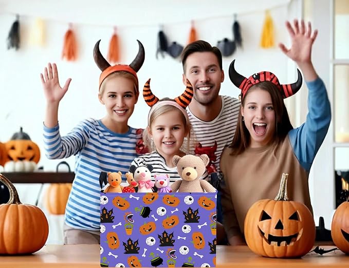 Large Halloween Themed Candy Gift Boo Basket for Kids Baby Personalized Adults Storage Bin Fall Decor(Castle Eye Pumpkin)