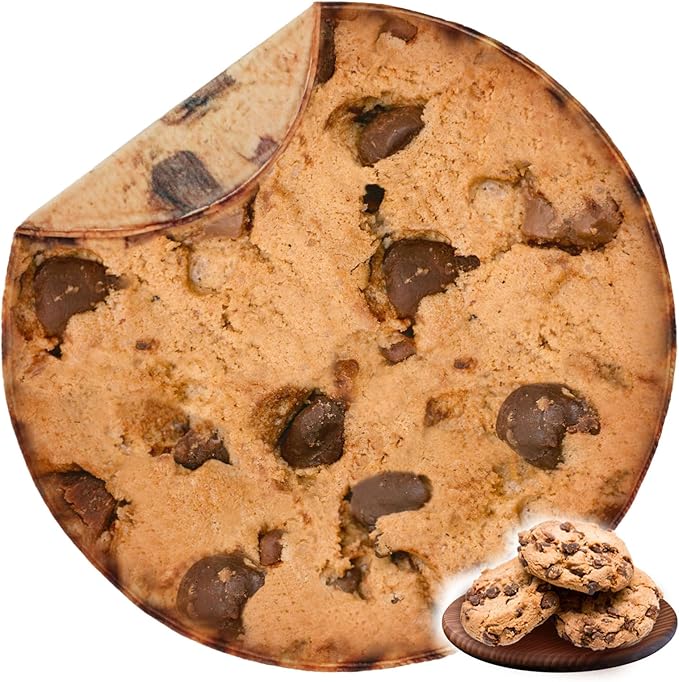 Bnuitland Cookies Funny Blanket, 300 GSM Double Sided Giant Realistic Food Blanket, Novelty Gift for Adults and Kids, Super Soft Flannel