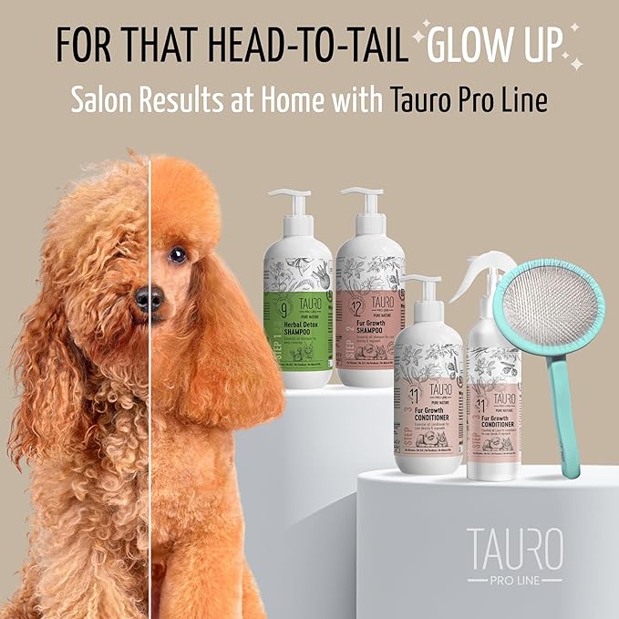 Tauro Pro Line Slicker Brush for Dogs & Cats, Deshedding, Dematting & Detangling Grooming Tool for Medium to Long Coats, Ideal for Cocker Spaniels, Round Flexible Cushion, Mint, Medium Size (M)