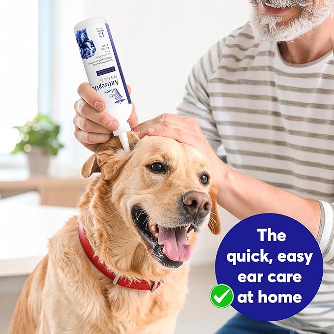 Vets Value Tris Flush Ear Cleaner for Dogs & Cats – 8oz Alcohol-Free, Non-Stinging Veterinary Ear Wash – Supports Routine Ear Hygiene, Odor Control, Gentle Formula – Made in USA