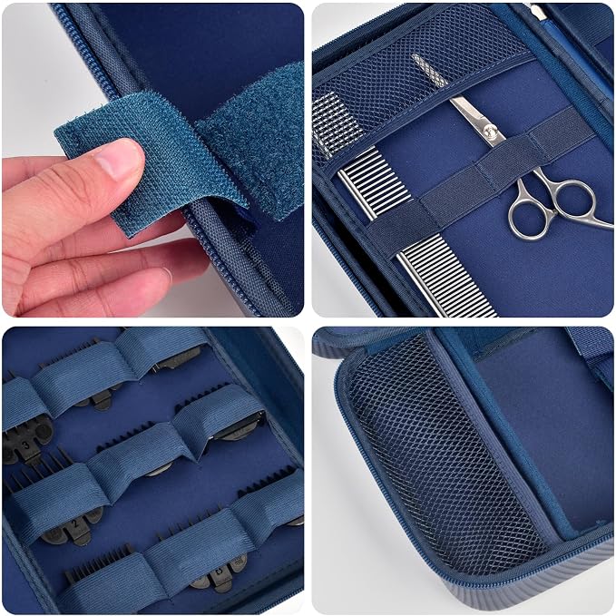 Boobowl Barber Accessories Bag for Clippers and Supplies, Hair Clipper Box | Portable Mens Clipper Storage Holder Organizer for Hair Cutting, Guard Grooming Kit and Barbers Supplies (Bag Only) -Black