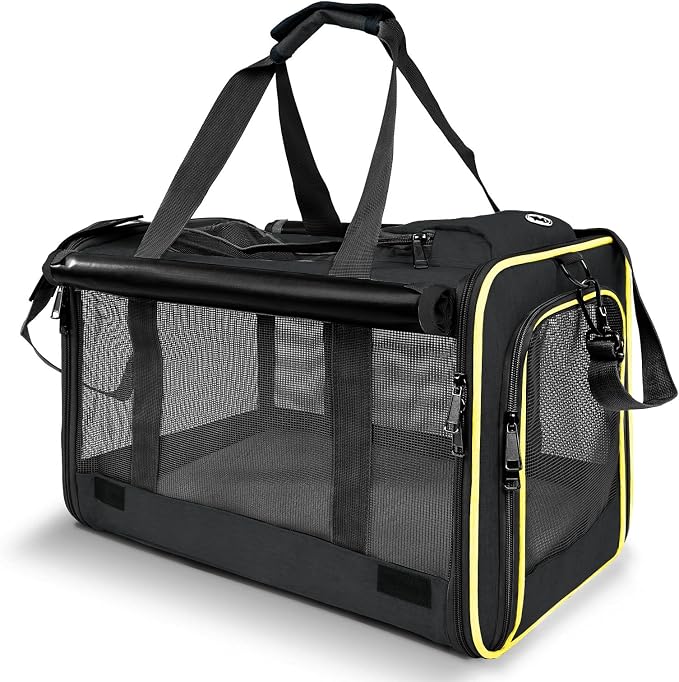 GAPZER Cat Carrier for Large Cats 20 lbs+ Soft Pet Kennel Bag for Small Dog | Privacy Protection Big Kitten Car Travel Cloth Carry Bag up to 20 lbs, Small Animal Portable Mesh Kennel Cage for Vet Visits