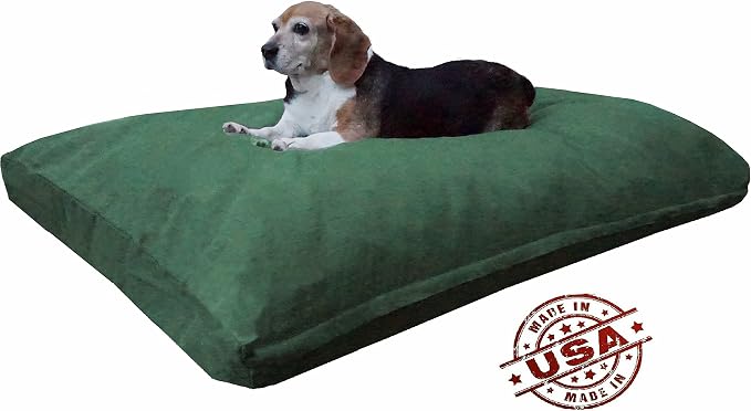 Dogbed4less Large Memory Foam Dog Bed Pillow with Orthopedic Comfort, Waterproof Liner and Durable Pet Bed Canvas Cover 41X27 Inches, Olive Green