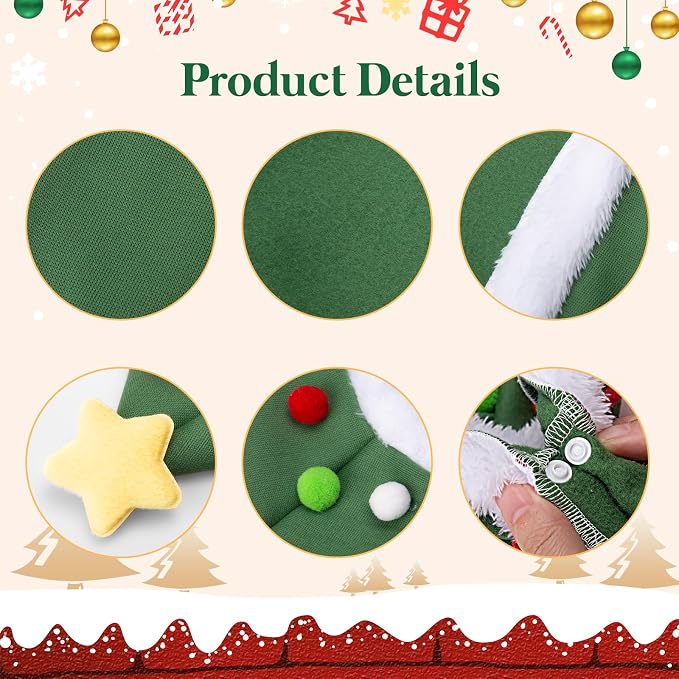 Cat Christmas Cape, Dog Soft Thick Xmas Cloak with Velvet Stars Hat, Pets Christmas Costume Dogs Cats Santa Claus Outfits for Goose Rabbit, L