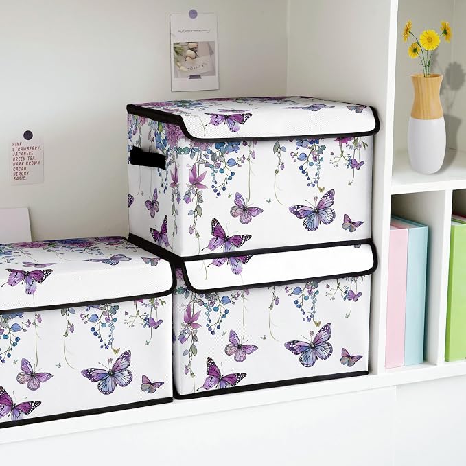 Fabric Storage Bins with Lids,Under Bed Storage Containers 3Pack | Stackable Clothes Storage Bins with Lids,Closet Organizers Fabric Box for Home and Office,Blanket Clothes Organizers