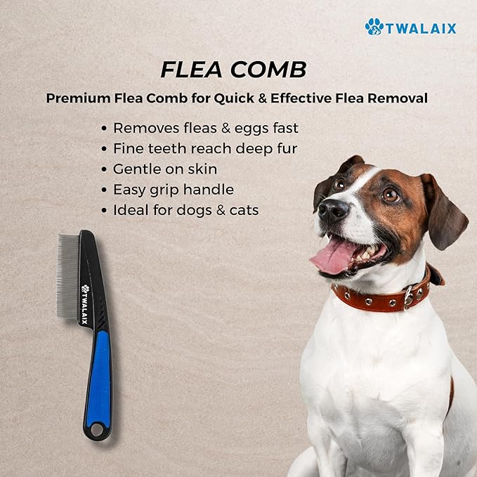 8 in 1 Pet Grooming Kit for Dogs & Cats – Deshedding Brush, Undercoat Rake, Slicker Brush, Nail Clipper, Scissors & Bath Brush for All Coat Types