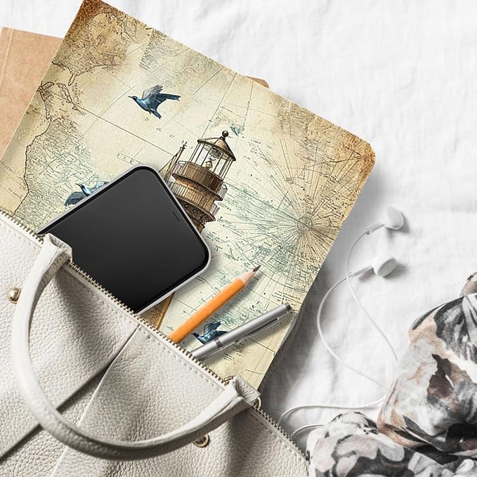for Microsoft Surface Pro X/Pro X Plus-13 2019/2020/2021/2024 Tablet Case,Auto Wake/Sleep,Adjustable Stand Protective Cover - Vintage Nautical Map