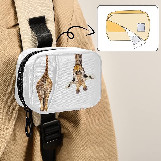 Funny Giraffe Pill Box 7 Day Pill Case Travel Pill Organizer Bag with Zipper Portable Weekly Case Compact Size for Vitamin Supplement Holder