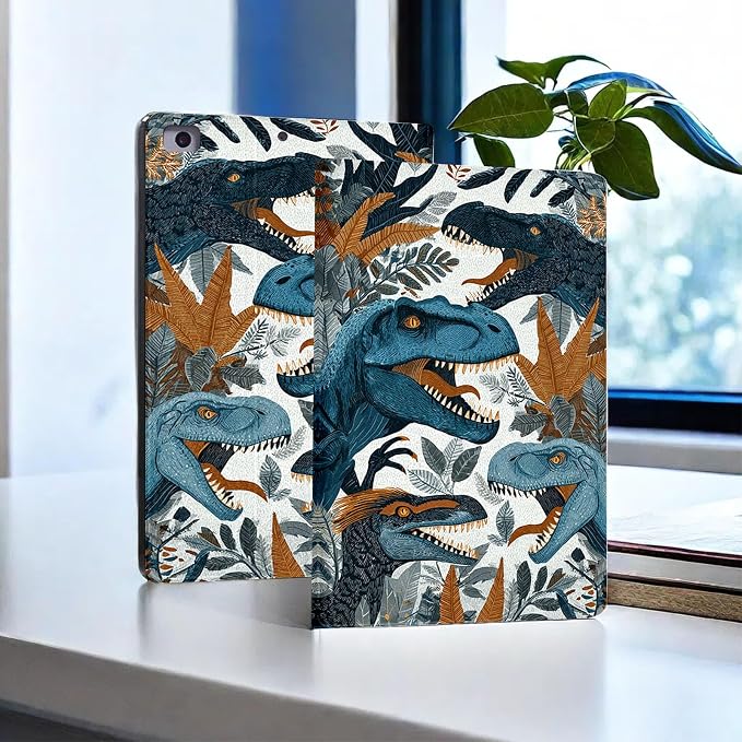 for Microsoft Surface Pro X/Pro X Plus-13 2019/2020/2021/2024 Tablet Case,Auto Wake/Sleep,Adjustable Stand Protective Cover - Dinosaur