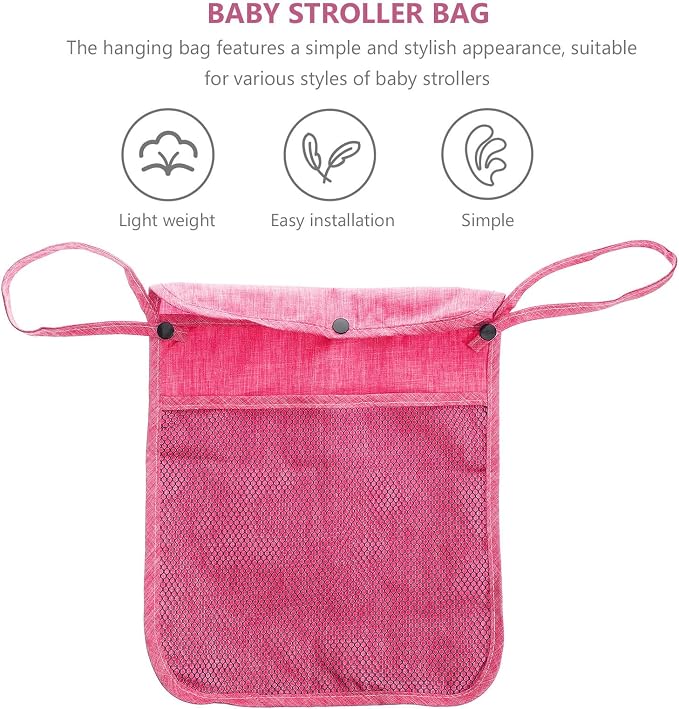 Unomor Universal Linen Stroller Organizer Hanging Bag with Large Storage Capacity and Easy Installation for Outings and Travel, Suitable for Pet and Strollers