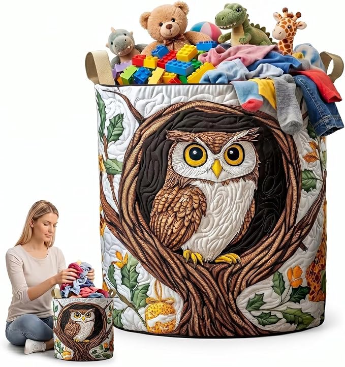 Space Saving Foldable Oxford Laundry Tote, Funny Bag Style Hamper, Heavy Duty Clothes Storage Bucket Toy Organizer for College Dorm & Closet(16" x 22")