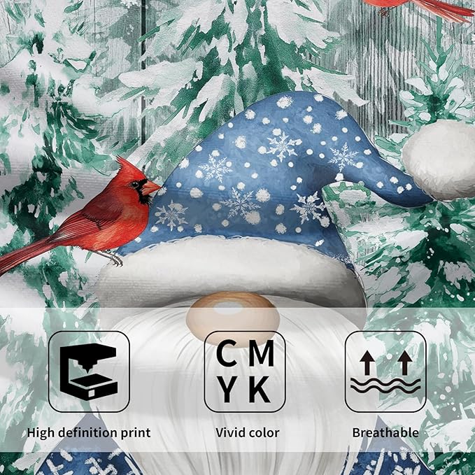 Winter Gnome Hand Towels Set of 2 Pine Tree Small Absorbent Bathroom Towels Soft Guest Face Towel Thin Kitchen Decorations Tea Dish Towels