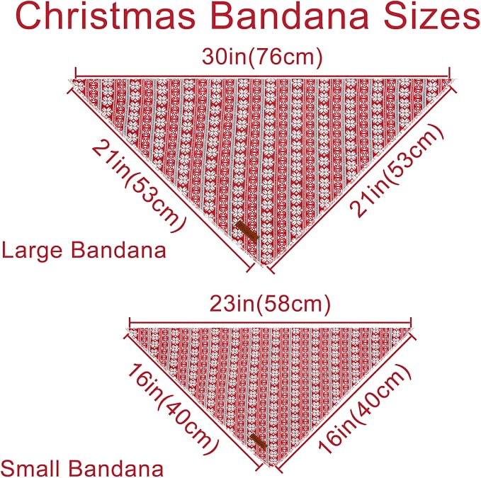 Christmas Dog Bandana - Snowman Triangle Bib Scarf for Girl Boy Dogs, Cotton Pet Kerchief, Cute Red Adjustable Winter Puppy Accessory for Small Medium Large Dogs
