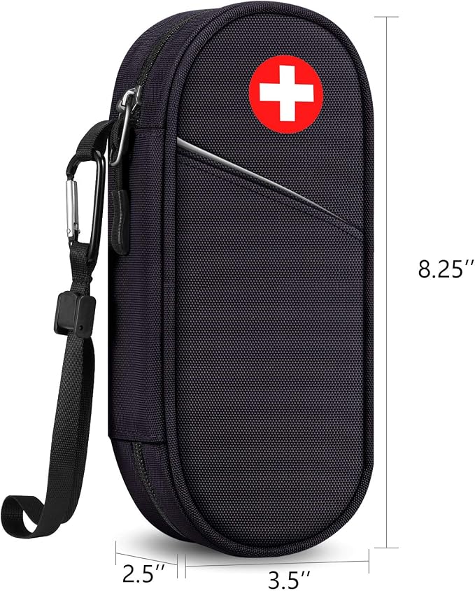 SITHON EpiPen Medical Carrying Case Insulated Medication Organizer Bag | Emergency Medical Travel Pouch Holds 2 EpiPens, Asthma Inhaler, Anti-Histamine, Auvi-Q, Allergy Medicine Essentials
