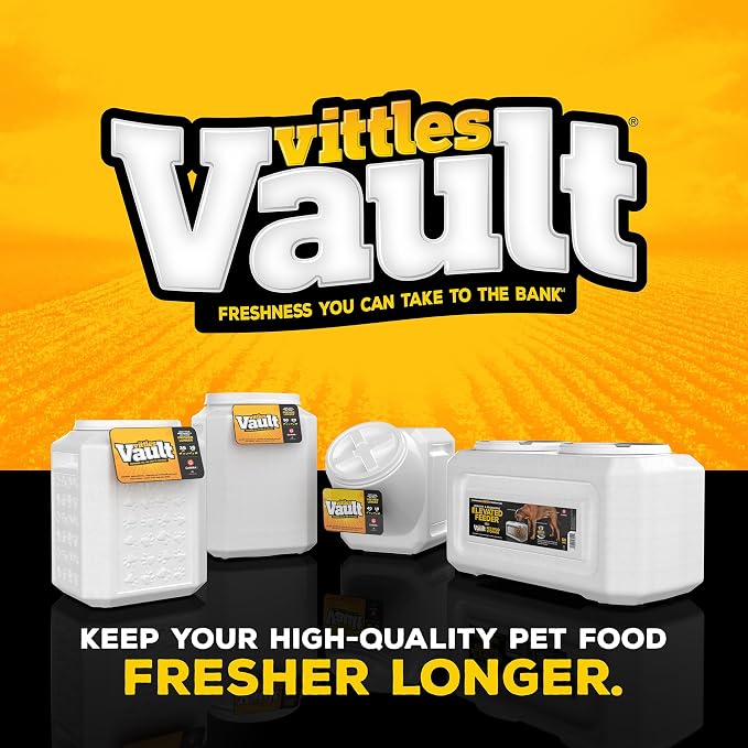 Gamma2 Vittles Vault Dog Food Storage Container, Up to 20 Pounds Dry Pet Food Storage, Made in USA | Made in USA, airtight seal keeps dry meals fresh and pests out, durable pantry bin for medium sized bags, easy scoop access