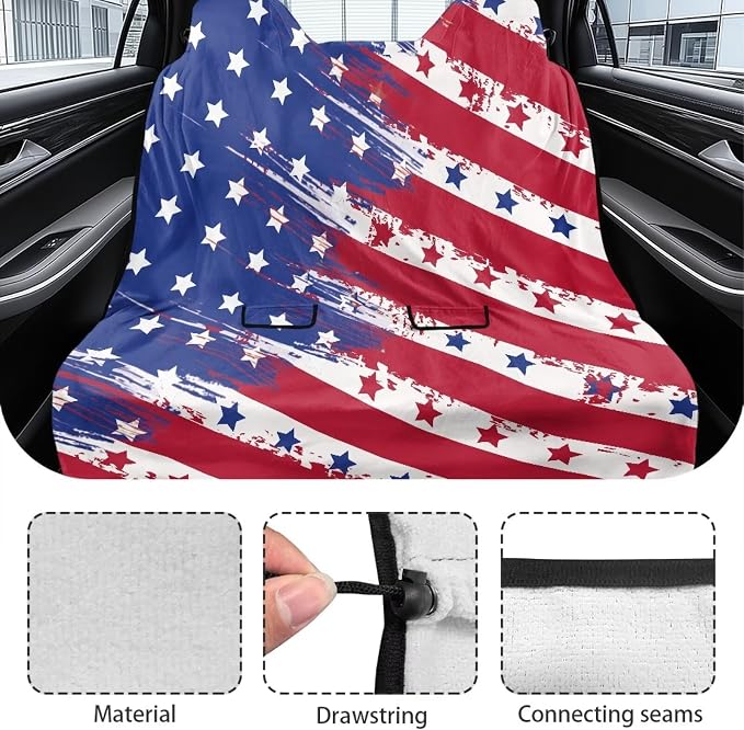 Renewold Car Rear Seat Towel Cover, Cat Dog Back Seat Cover, for Truck SUV Van Sedan, Towel Blanket After Gym Yoga Running, Star Pattern, for Women Men, Beach Picnic Blanket Pads