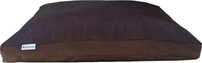 Dogbed4less Memory Foam Dog Bed for Medium to Large Dogs with Orthopedic Comfort, Waterproof Liner and Heavy Duty Nylon Cover 47X29 Pillow, Seal Brown