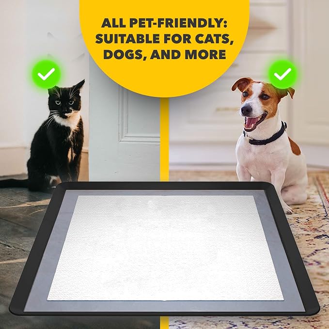 Dog Pee Pad Holder - Fits Up to 24” x 24” Pee Pad - 2 Pack - Black | Stable Grip, Raised Edges, Quick-Wipe Silicone Surface Dog Potty Tray Holder for Indoor Flooring Protection