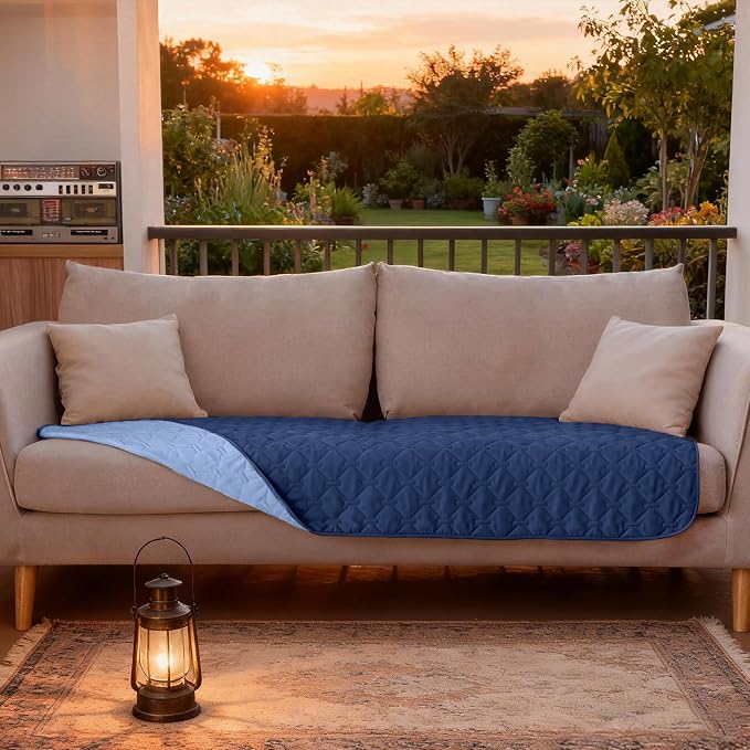 gogobunny Waterproof Blanket, Couch Covers for Dogs, Reversible Protector | 3X Stronger Leakproof, Scratch Proof Durable Furniture Protection, Stain Resistant, Washable, 30x70 Inch Dark/Light Navy